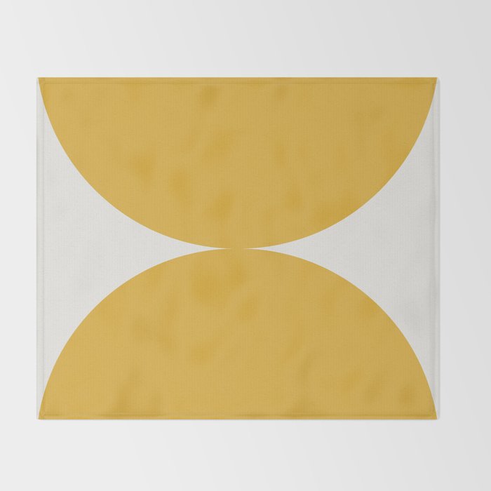 Bold Geometric Shapes Maximalism XII Golden Yellow Throw Blanket Gallery Image 2