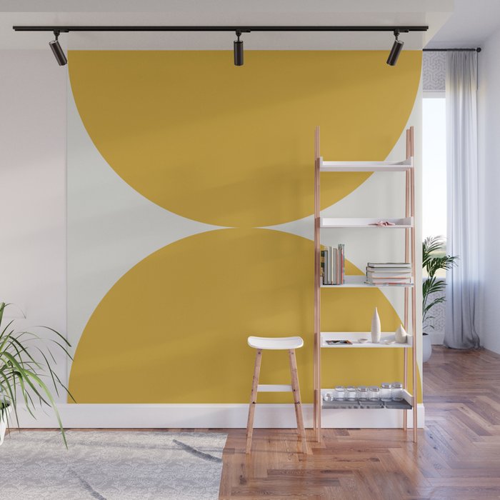 Bold Geometric Shapes Maximalism XII Golden Yellow Wall Mural Gallery Image 1