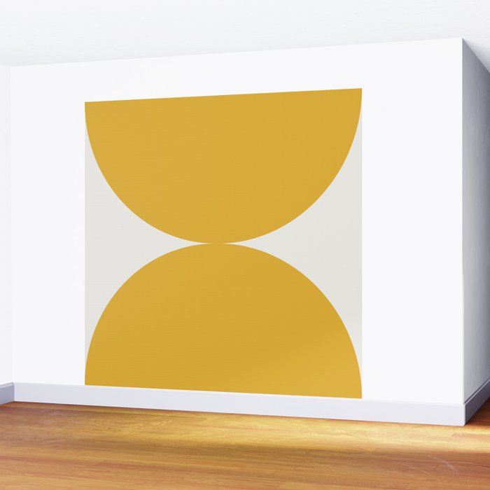 Bold Geometric Shapes Maximalism XII Golden Yellow Wall Mural Gallery Image 2