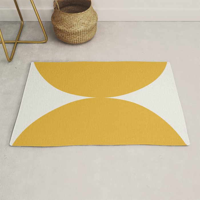 Bold Geometric Shapes Maximalism XII Golden Yellow Rug Gallery Image 1