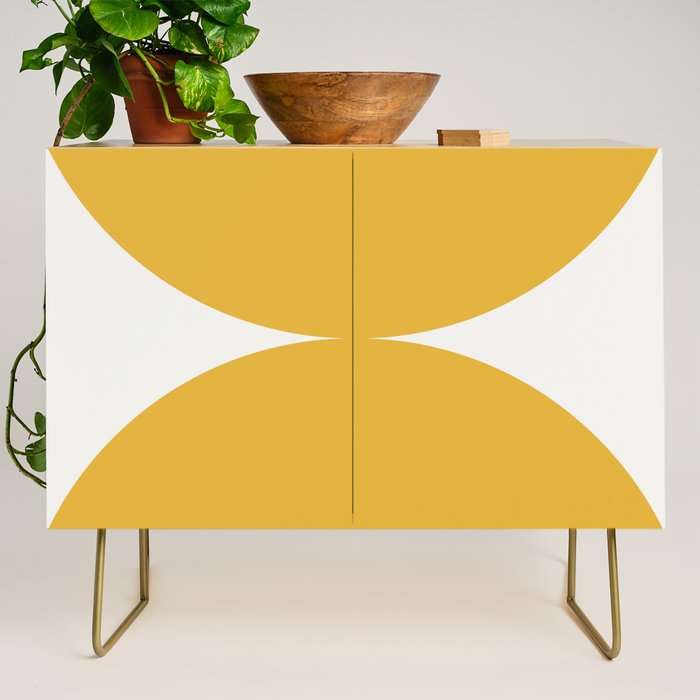 Bold Geometric Shapes Maximalism XII Golden Yellow Credenza Gallery Image 1