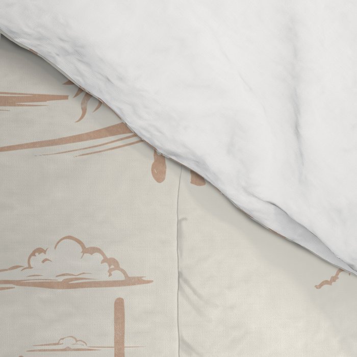Southwestern Cowboy Toile - Light Brown on Cream Comforter Gallery Image 4