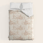 Southwestern Cowboy Toile - Light Brown on Cream Duvet Cover Gallery Image 6