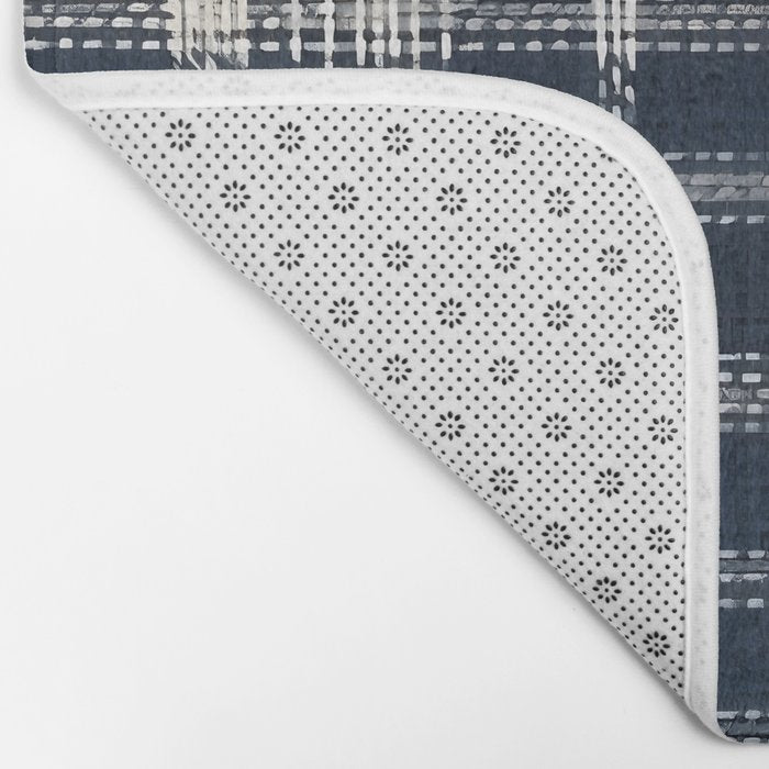 Cozy Blue Plaid  Bath Mat Gallery Image 2