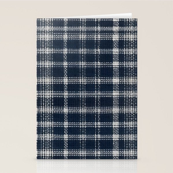 Cozy Blue Plaid  Stationery Card Gallery Image 2