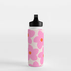 Abstract Retro Flower Pink Orange And Neutral Print Preppy Modern Floral Water Bottle Gallery Image 3