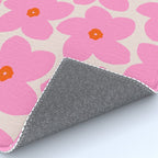 Abstract Retro Flower Pink Orange And Neutral Print Preppy Modern Floral Rug Gallery Image 4