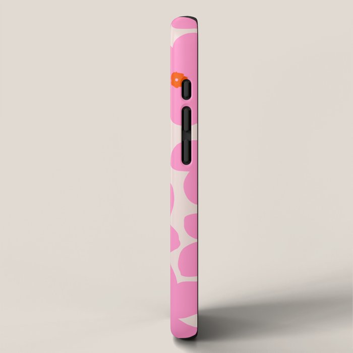 Abstract Retro Flower Pink Orange And Neutral Print Preppy Modern Floral iPhone Case Gallery Image 2