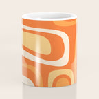 Palm Springs Mid Century Modern Abstract Pattern in Bright Orange Tangerine Tones Coffee Mug Gallery Image 4