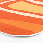 Palm Springs Mid Century Modern Abstract Pattern in Bright Orange Tangerine Tones Bath Mat Gallery Image 3