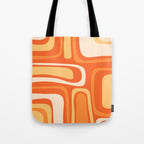 Palm Springs Mid Century Modern Abstract Pattern in Bright Orange Tangerine Tones Tote Bag Gallery Image 1