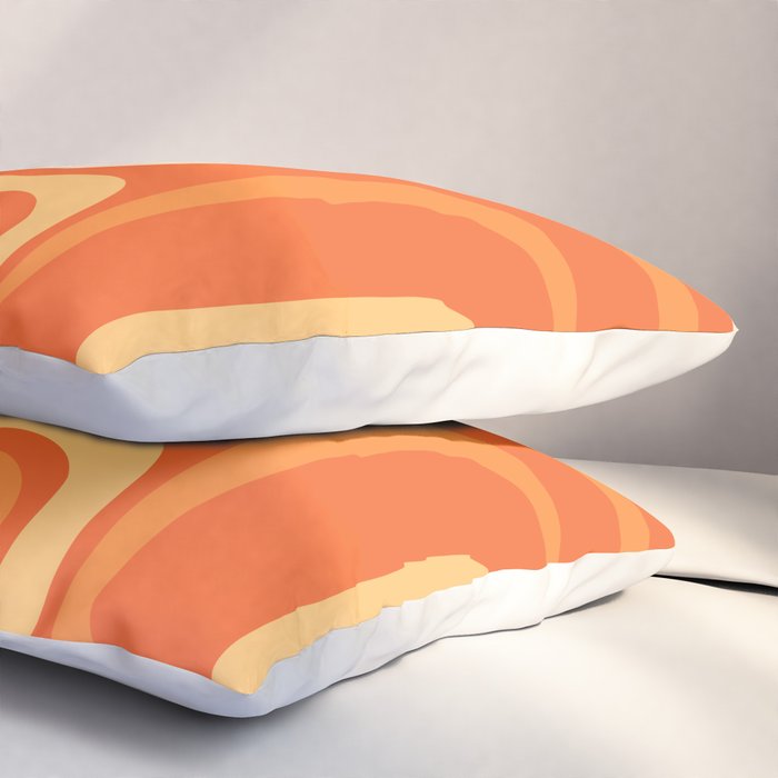 Palm Springs Mid Century Modern Abstract Pattern in Bright Orange Tangerine Tones Pillow Sham Gallery Image 3