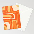 Palm Springs Mid Century Modern Abstract Pattern in Bright Orange Tangerine Tones Stationery Card Gallery Image 2