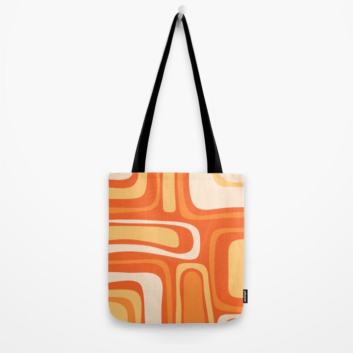 Palm Springs Mid Century Modern Abstract Pattern in Bright Orange Tangerine Tones Tote Bag Gallery Image 2