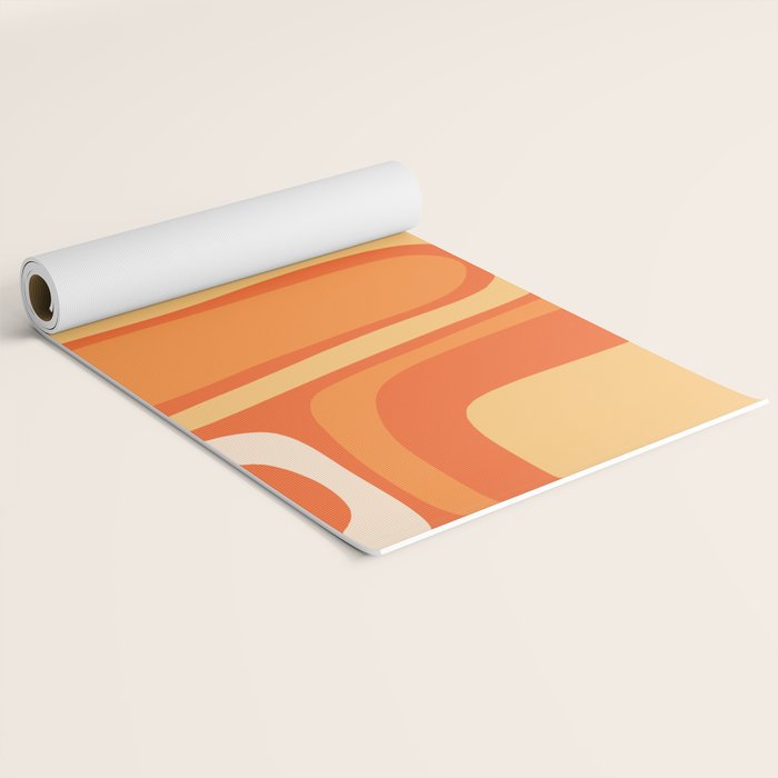 Palm Springs Mid Century Modern Abstract Pattern in Bright Orange Tangerine Tones Yoga Mat Gallery Image 2
