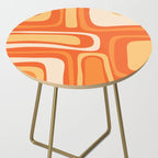 Palm Springs Mid Century Modern Abstract Pattern in Bright Orange Tangerine Tones Side Table Gallery Image 2