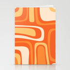 Palm Springs Mid Century Modern Abstract Pattern in Bright Orange Tangerine Tones Stationery Card Gallery Image 2