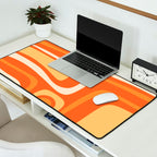 Palm Springs Mid Century Modern Abstract Pattern in Bright Orange Tangerine Tones Desk Mat Gallery Image 2