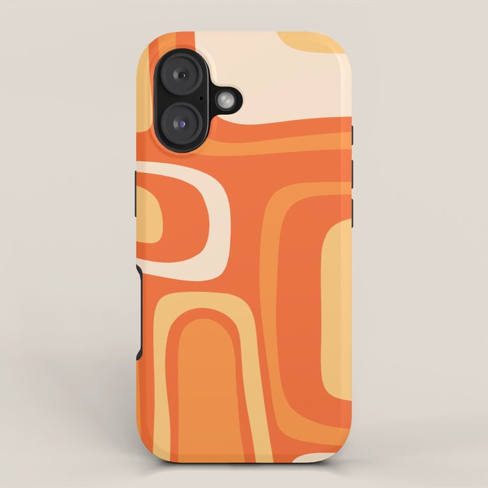 Palm Springs Mid Century Modern Abstract Pattern In Bright Orange Tangerine Tones Iphone Case