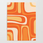Palm Springs Mid Century Modern Abstract Pattern in Bright Orange Tangerine Tones Poster Gallery Image 4