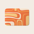 Palm Springs Mid Century Modern Abstract Pattern in Bright Orange Tangerine Tones Bath Mat Gallery Image 1