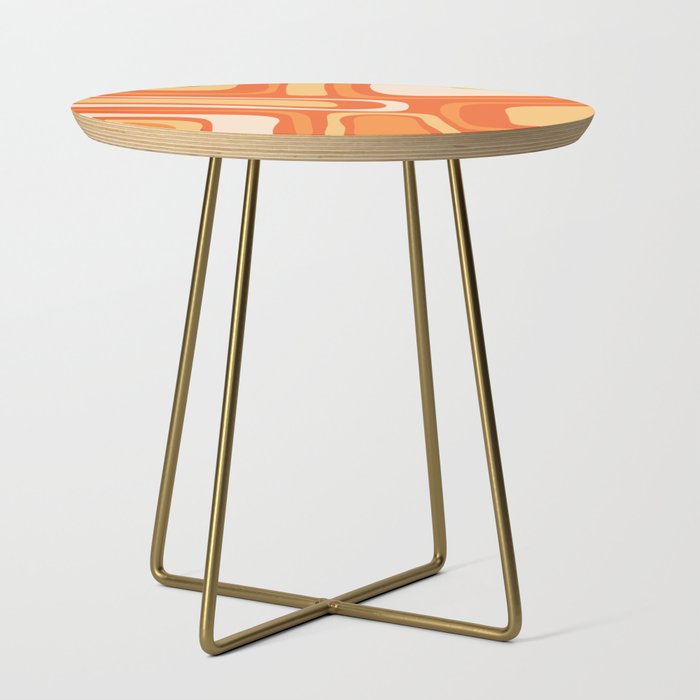 Palm Springs Mid Century Modern Abstract Pattern in Bright Orange Tangerine Tones Side Table Gallery Image 1