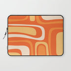 Palm Springs Mid Century Modern Abstract Pattern in Bright Orange Tangerine Tones Laptop Sleeve Gallery Image 1