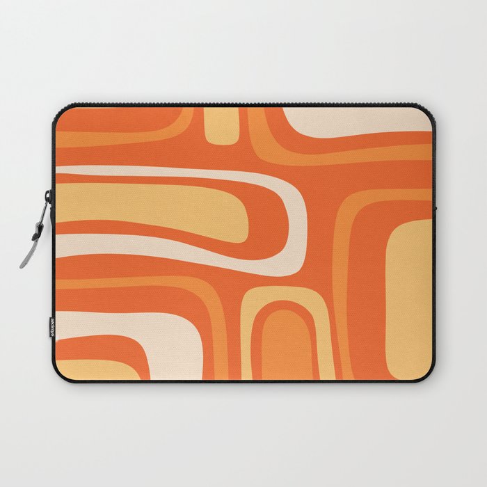 Palm Springs Mid Century Modern Abstract Pattern in Bright Orange Tangerine Tones Laptop Sleeve Gallery Image 1