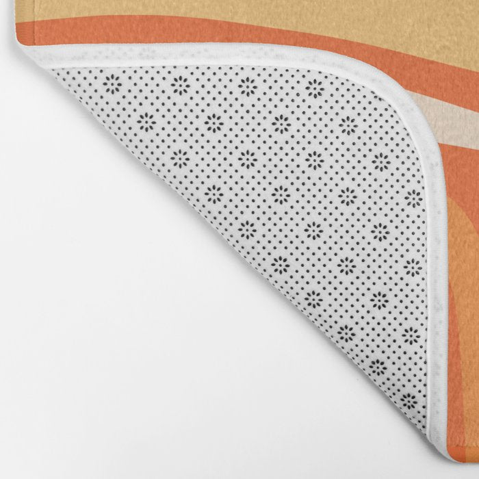 Palm Springs Mid Century Modern Abstract Pattern in Bright Orange Tangerine Tones Bath Mat Gallery Image 2