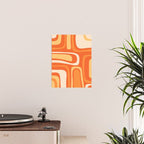 Palm Springs Mid Century Modern Abstract Pattern in Bright Orange Tangerine Tones Poster Gallery Image 2