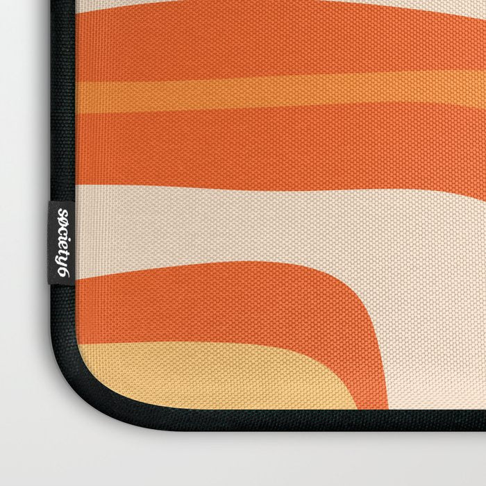 Palm Springs Mid Century Modern Abstract Pattern in Bright Orange Tangerine Tones Laptop Sleeve Gallery Image 3