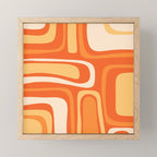 Palm Springs Mid Century Modern Abstract Pattern in Bright Orange Tangerine Tones Mini Art Print Gallery Image 1