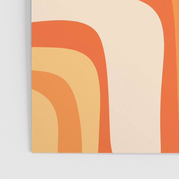 Palm Springs Mid Century Modern Abstract Pattern in Bright Orange Tangerine Tones Poster Gallery Image 3