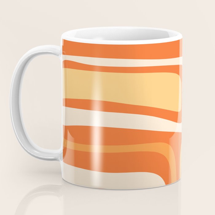 Palm Springs Mid Century Modern Abstract Pattern in Bright Orange Tangerine Tones Coffee Mug Gallery Image 3