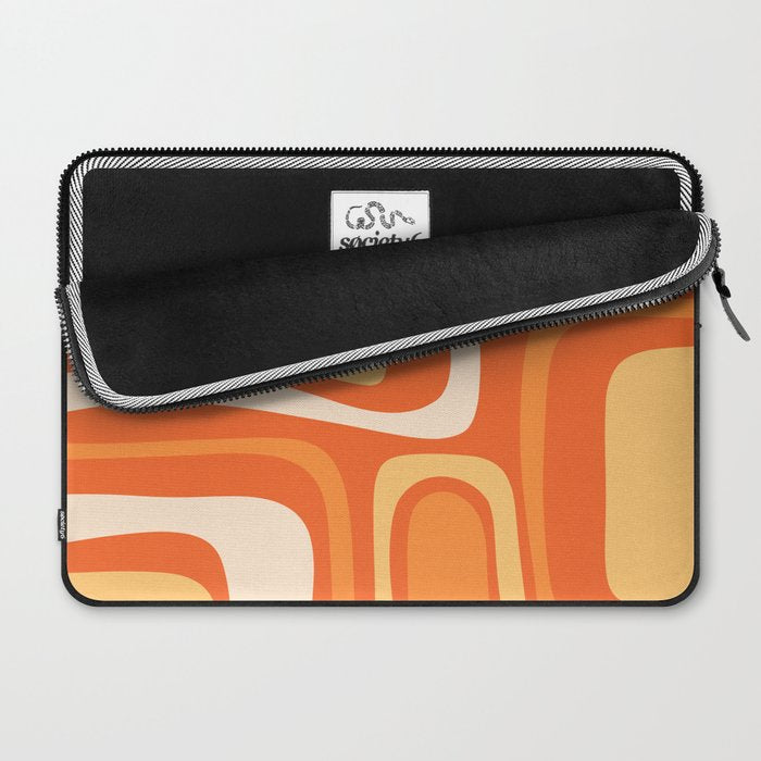 Palm Springs Mid Century Modern Abstract Pattern in Bright Orange Tangerine Tones Laptop Sleeve Gallery Image 2