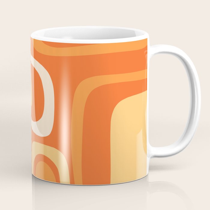 Palm Springs Mid Century Modern Abstract Pattern in Bright Orange Tangerine Tones Coffee Mug Gallery Image 1