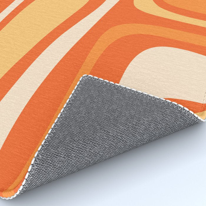 Palm Springs Mid Century Modern Abstract Pattern in Bright Orange Tangerine Tones Rug Gallery Image 4