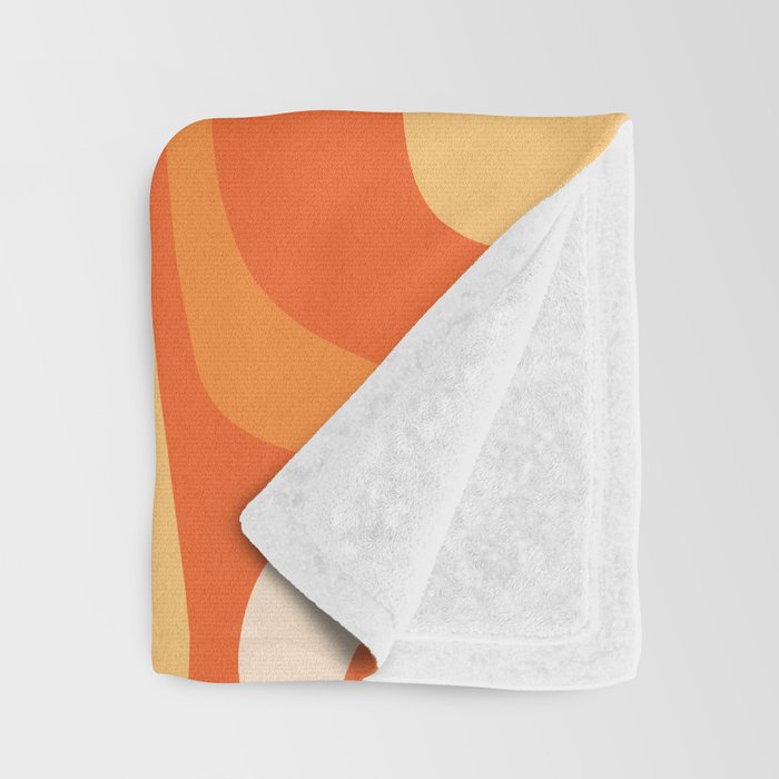 Palm Springs Mid Century Modern Abstract Pattern in Bright Orange Tangerine Tones Throw Blanket Gallery Image 3