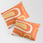 Palm Springs Mid Century Modern Abstract Pattern in Bright Orange Tangerine Tones Pillow Sham Gallery Image 3