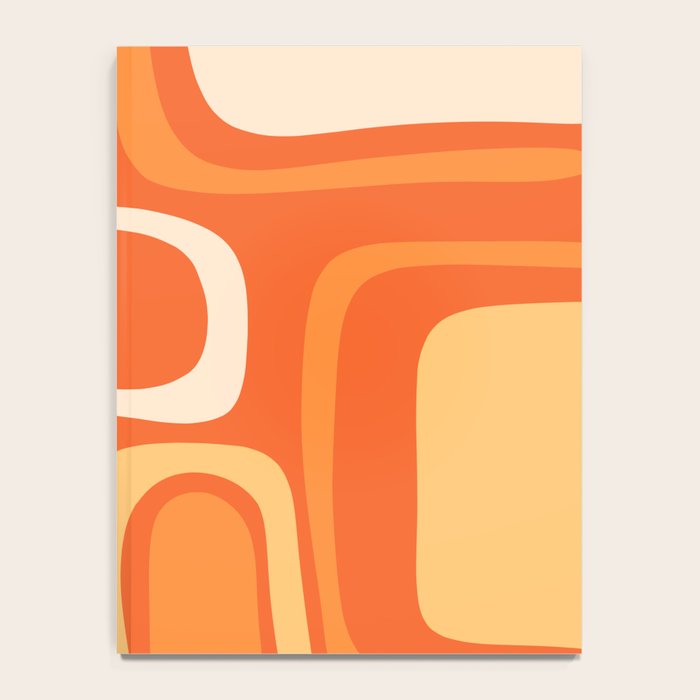 Palm Springs Mid Century Modern Abstract Pattern in Bright Orange Tangerine Tones Notebook Gallery Image 4