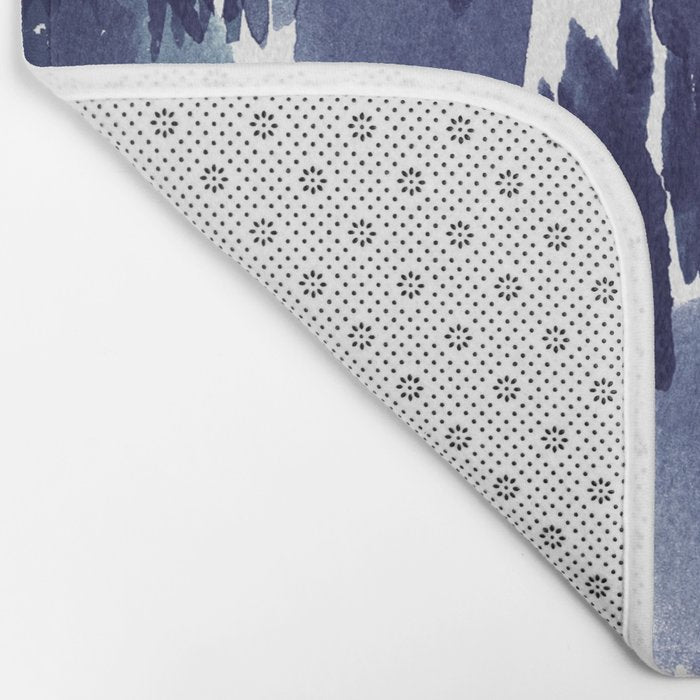 Indigo Blue Ikat Bath Mat Gallery Image 2
