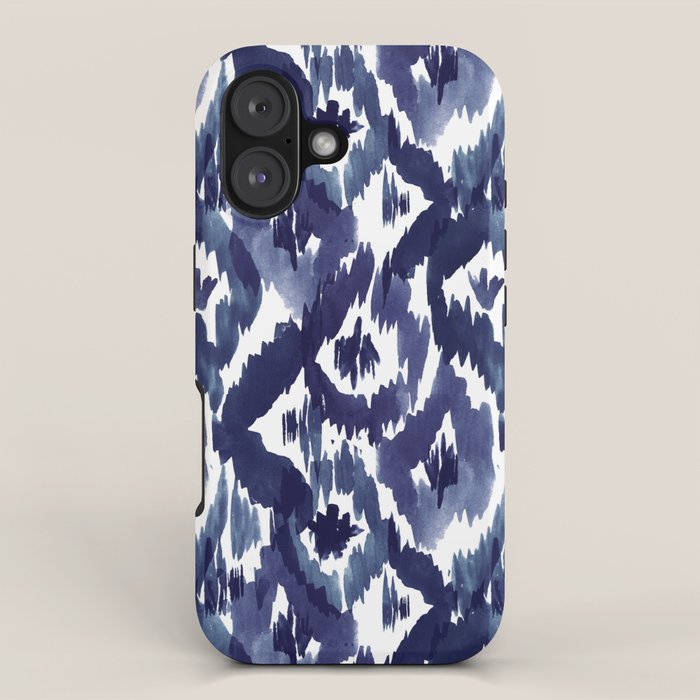 Indigo Blue Ikat iPhone Case Gallery Image 1