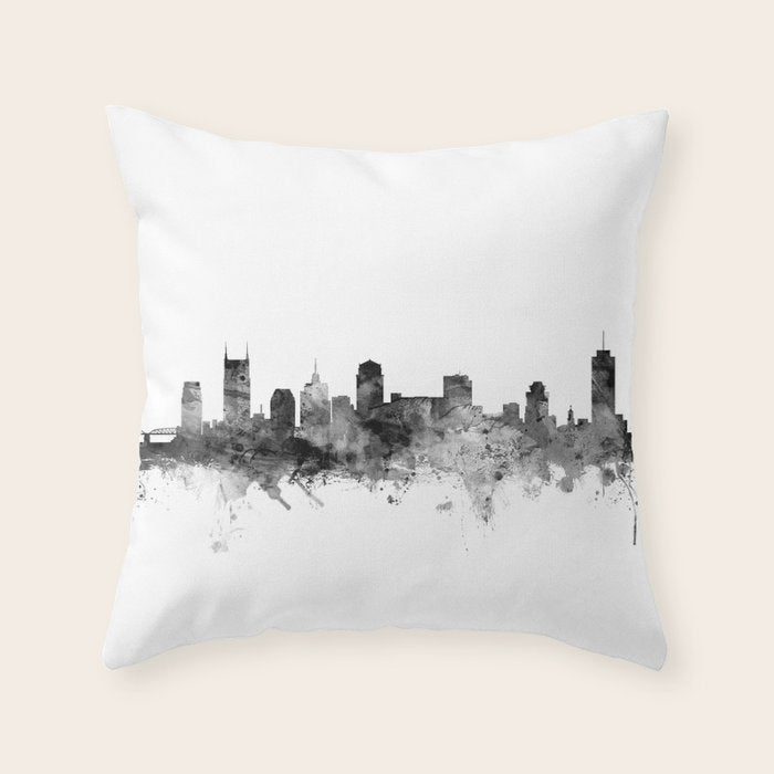Nashville Tennessee Skyline Throw Pillow Gallery Image 6
