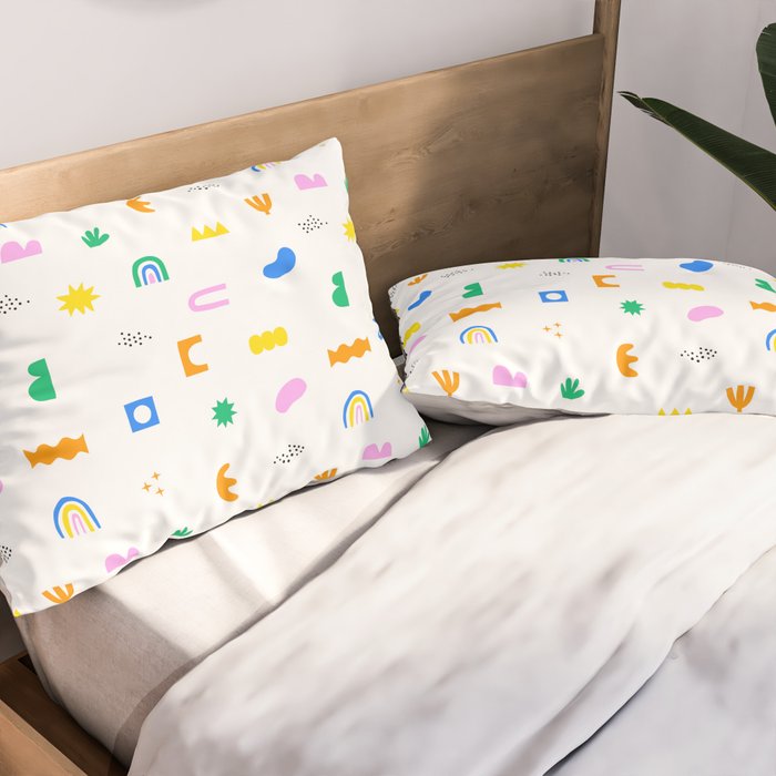 Fun colorful abstract summer shape pattern Pillow Sham Gallery Image 2