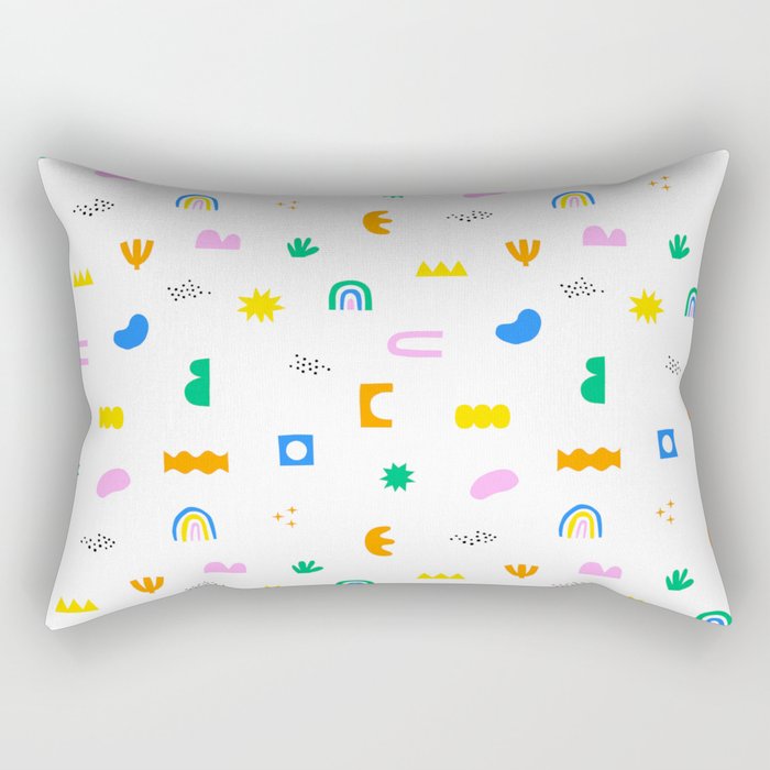 Fun colorful abstract summer shape pattern Rectangular Pillow Gallery Image 2