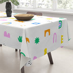 Fun colorful abstract summer shape pattern Tablecloth Gallery Image 3