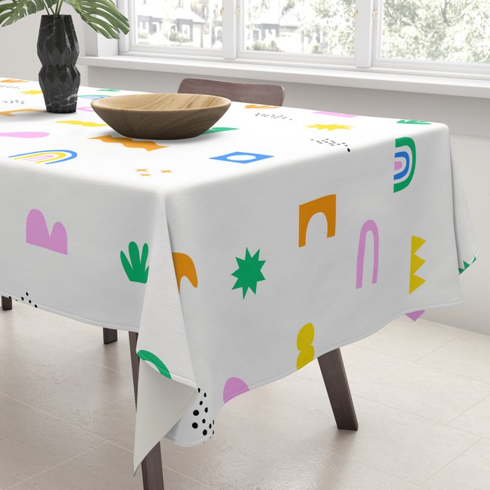 Fun colorful abstract summer shape pattern Tablecloth Gallery Image 3