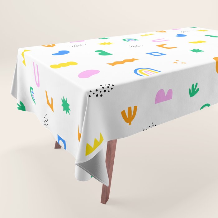 Fun colorful abstract summer shape pattern Tablecloth Gallery Image 1