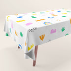 Fun colorful abstract summer shape pattern Tablecloth Gallery Image 1