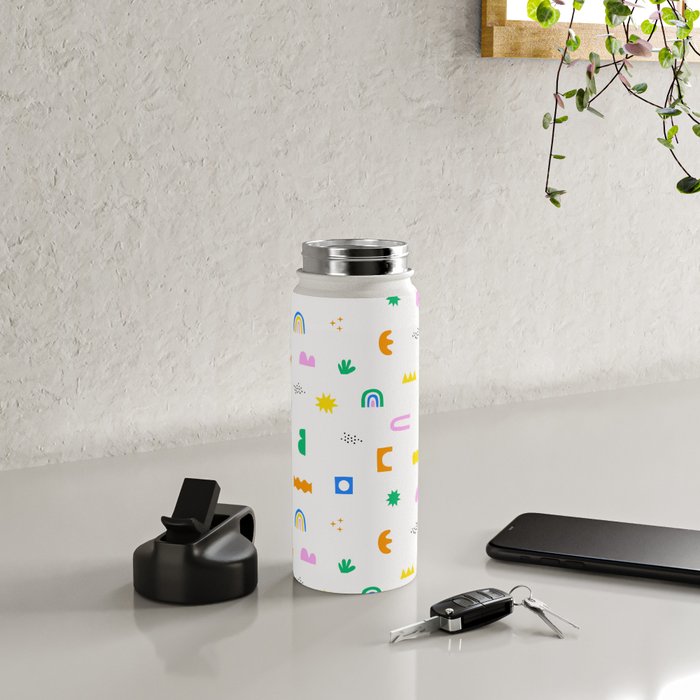 Fun colorful abstract summer shape pattern Water Bottle Gallery Image 4